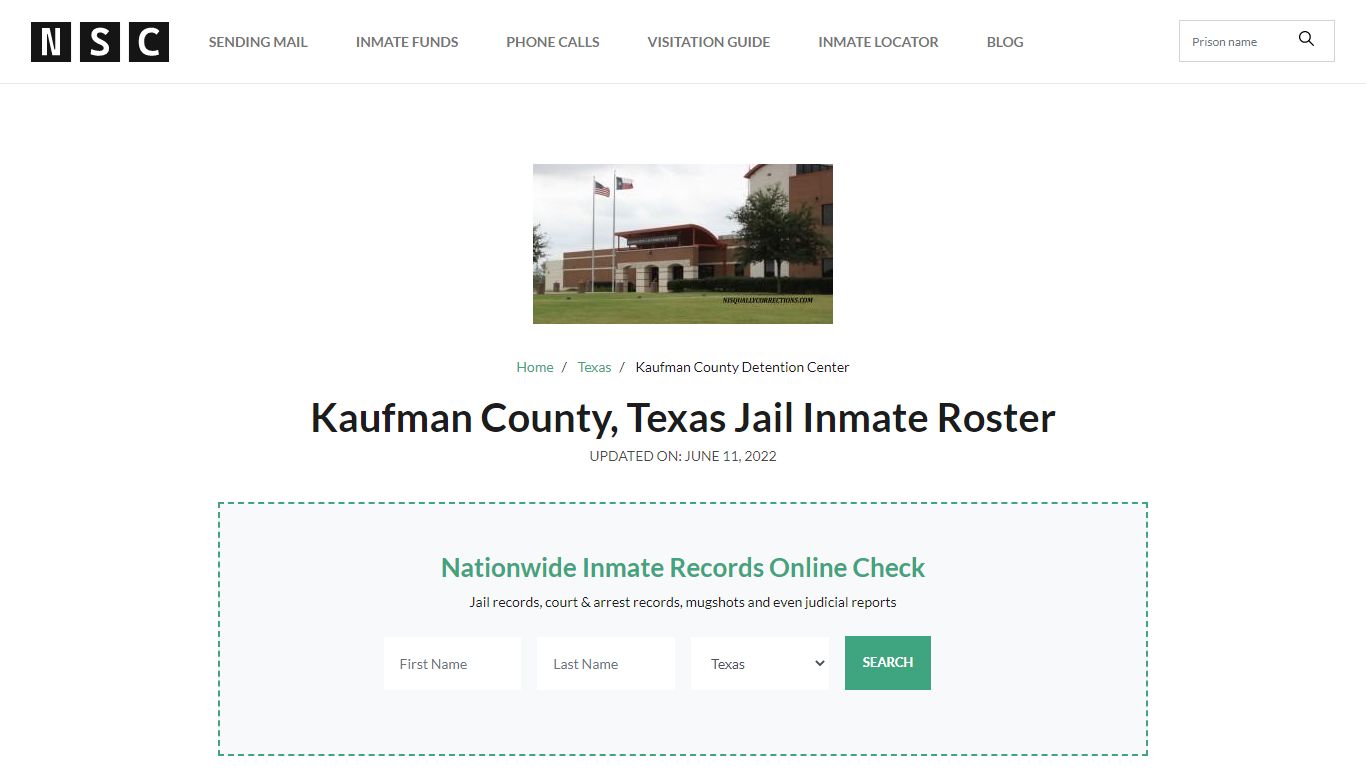 Kaufman County, Texas Jail Inmate List