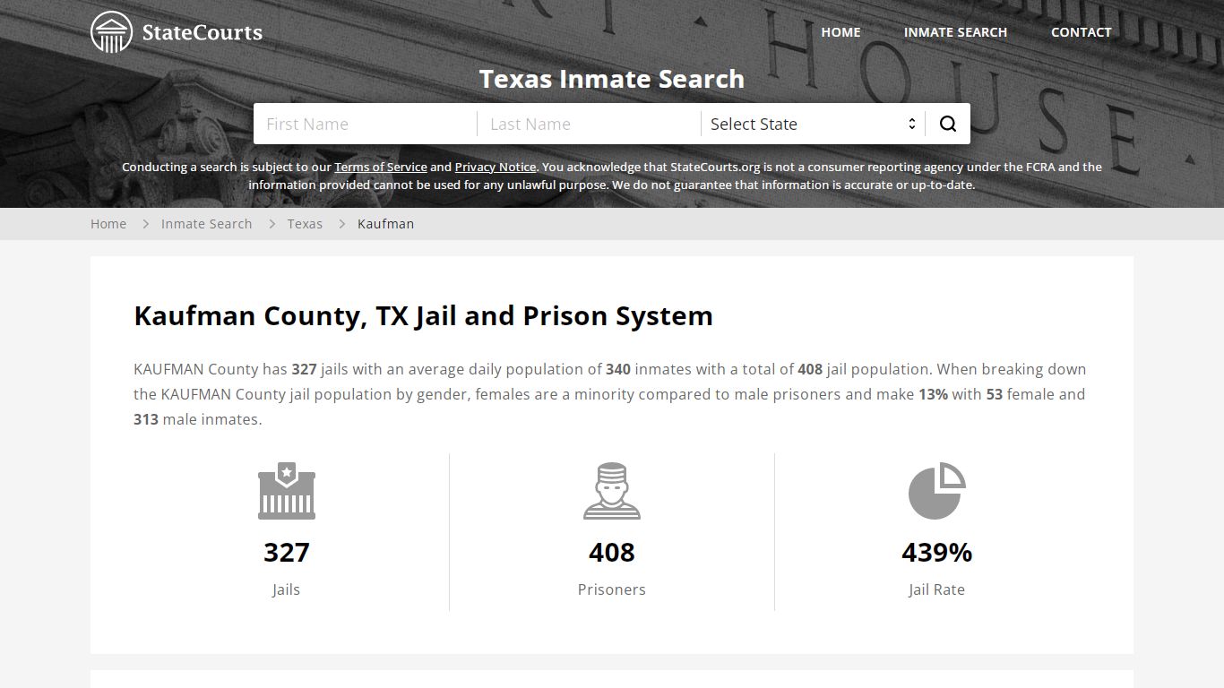 Kaufman County, TX Inmate Search - StateCourts
